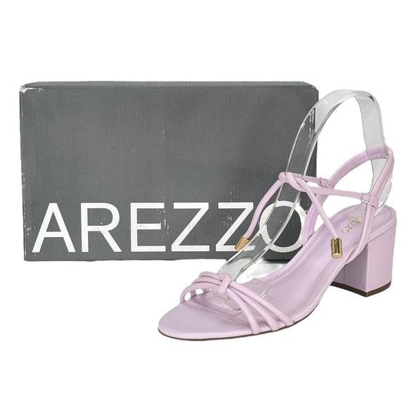 Arezzo Camila Soft Purple Leather Womens Mid Block Sandal Size 9.5M - Picture 10 of 12